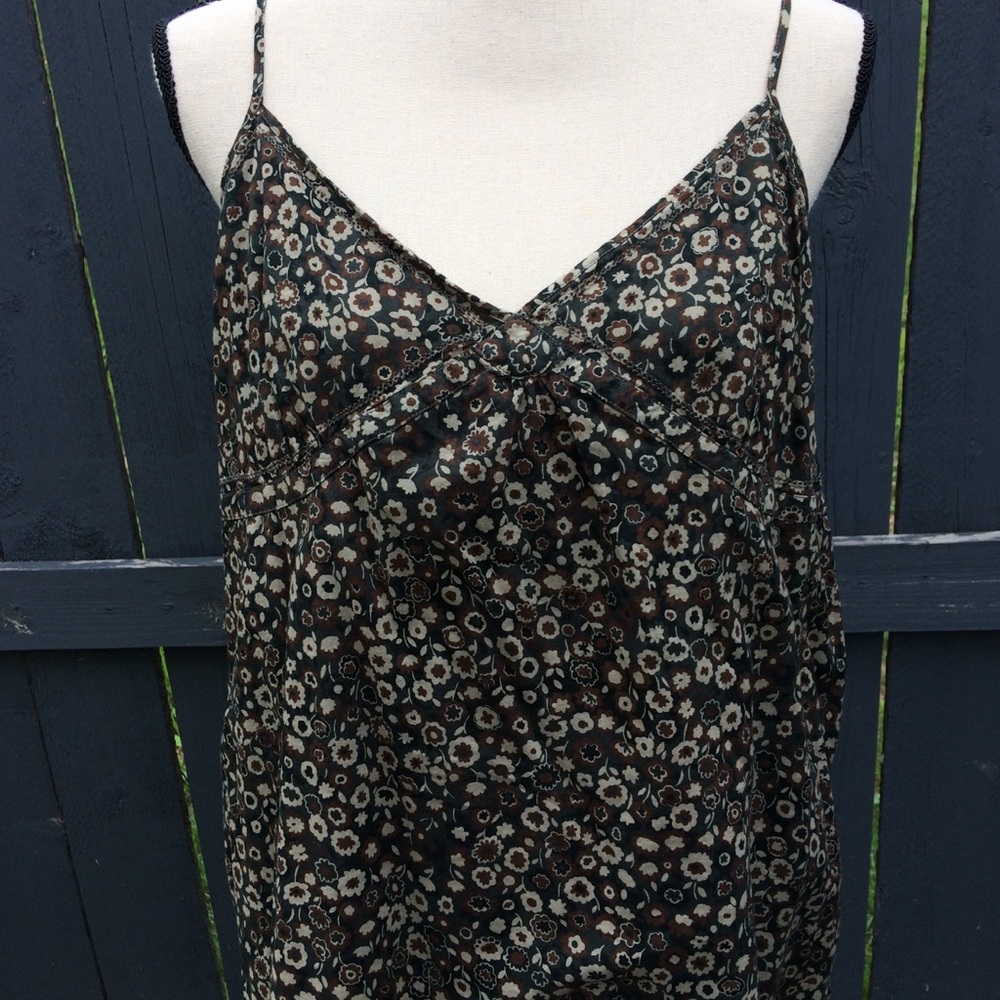 Gap Green Floral Tank Top Size 16